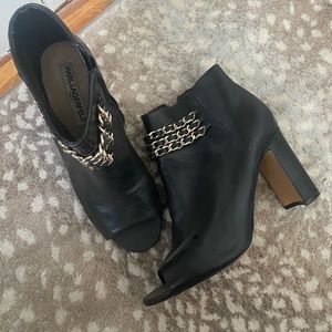 Peeped toe booties